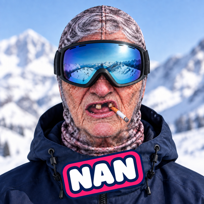 Nan ski mask worn by a skier